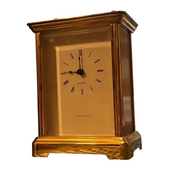 Tiffany & Co. 5” Brass Carriage Clock – Quartz Hidden Stash Door Vintage Display - Picture 1 of 8